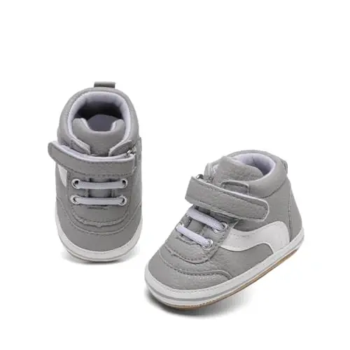 Clowora Baby Boys Girls Shoes Non-Slip Rubber Sole Sneakers Infant First Walking Toddler Crib Shoes Newborn Loafers Flats. - 5