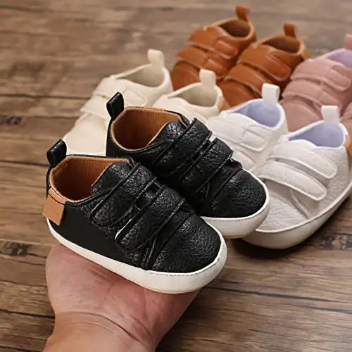 Clowora Baby Boys Girls Shoes Non-Slip Rubber Sole Sneakers Infant First Walking Toddler Crib Shoes Newborn Loafers Flats. - 2