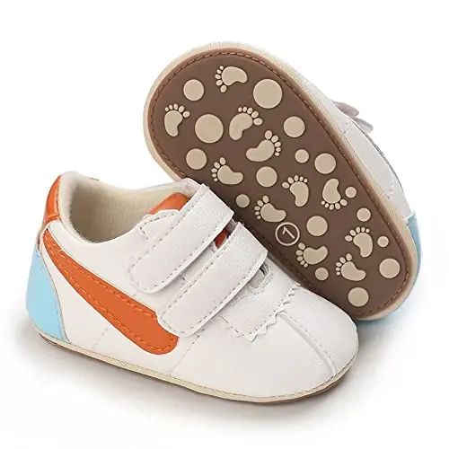 Clowora Baby Boys Girls Shoes Non-Slip Rubber Sole Sneakers Infant First Walking Toddler Crib Shoes Newborn Loafers Flats. - 1