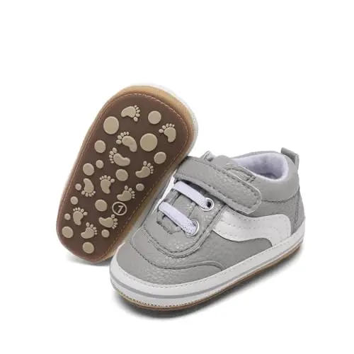 Clowora Baby Boys Girls Shoes Non-Slip Rubber Sole Sneakers Infant First Walking Toddler Crib Shoes Newborn Loafers Flats. - 6