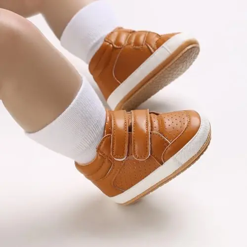 Clowora Baby Boys Girls Shoes Non-Slip Rubber Sole Sneakers Infant First Walking Toddler Crib Shoes Newborn Loafers Flats. - 2