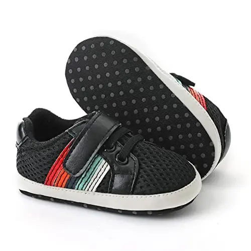 Clowora Baby Boys Girls Shoes Non-Slip Rubber Sole Sneakers Infant First Walking Toddler Crib Shoes Newborn Loafers Flats. - 1
