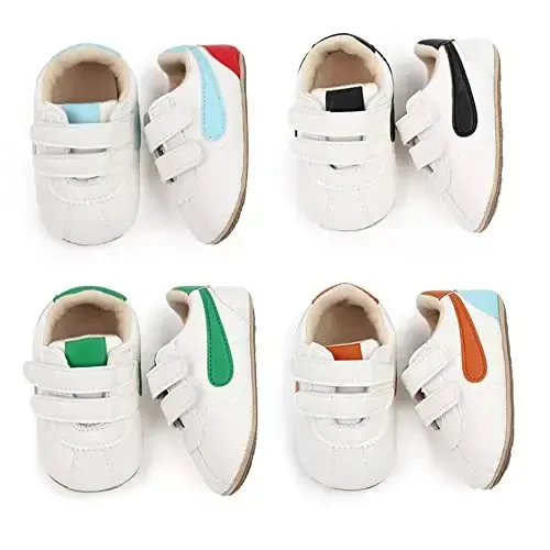 Clowora Baby Boys Girls Shoes Non-Slip Rubber Sole Sneakers Infant First Walking Toddler Crib Shoes Newborn Loafers Flats. - 6