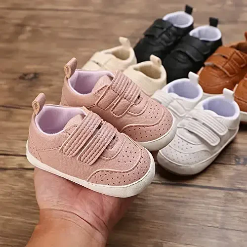 Clowora Baby Boys Girls Shoes Non-Slip Rubber Sole Sneakers Infant First Walking Toddler Crib Shoes Newborn Loafers Flats. - 5
