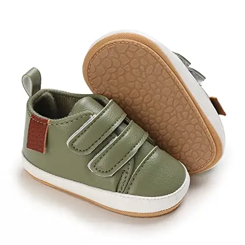 Clowora Baby Boys Girls Shoes Non-Slip Rubber Sole Sneakers Infant First Walking Toddler Crib Shoes Newborn Loafers Flats. - 1
