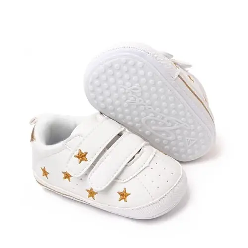 Clowora Baby Boys Girls Shoes Non-Slip Rubber Sole Sneakers Infant First Walking Toddler Crib Shoes Newborn Loafers Flats. - CLOWORA