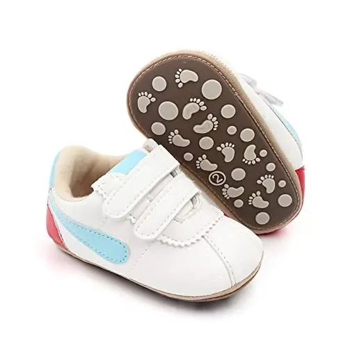 Clowora Baby Boys Girls Shoes Non-Slip Rubber Sole Sneakers Infant First Walking Toddler Crib Shoes Newborn Loafers Flats. - 1