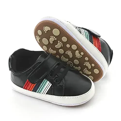 Clowora Baby Boys Girls Shoes Non-Slip Rubber Sole Sneakers Infant First Walking Toddler Crib Shoes Newborn Loafers Flats. - 2