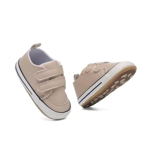 Clowora Baby Boys Girls Shoes Non-Slip Rubber Sole Sneakers Infant First Walking Toddler Crib Shoes Newborn Loafers Flats. - 2