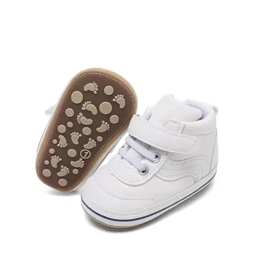 Clowora Baby Boys Girls Shoes Non-Slip Rubber Sole Sneakers Infant First Walking Toddler Crib Shoes Newborn Loafers Flats. - 1