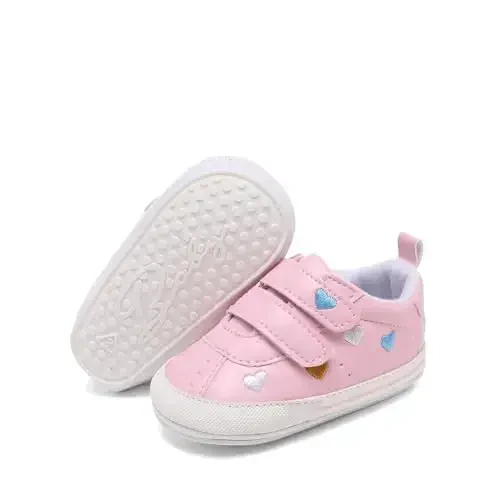 Clowora Baby Boys Girls Shoes Non-Slip Rubber Sole Sneakers Infant First Walking Toddler Crib Shoes Newborn Loafers Flats. - CLOWORA