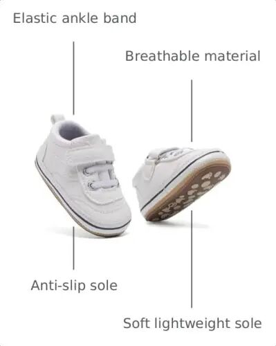 Clowora Baby Boys Girls Shoes Non-Slip Rubber Sole Sneakers Infant First Walking Toddler Crib Shoes Newborn Loafers Flats. 