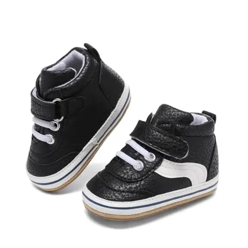 Clowora Baby Boys Girls Shoes Non-Slip Rubber Sole Sneakers Infant First Walking Toddler Crib Shoes Newborn Loafers Flats. - 4