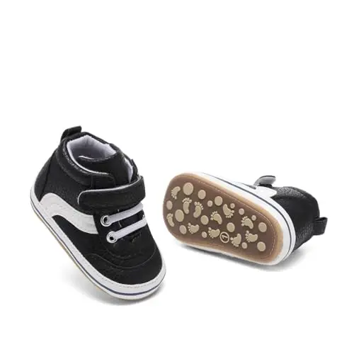 Clowora Baby Boys Girls Shoes Non-Slip Rubber Sole Sneakers Infant First Walking Toddler Crib Shoes Newborn Loafers Flats. - 7