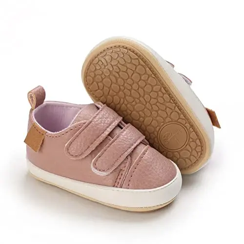 Clowora Baby Boys Girls Shoes Non-Slip Rubber Sole Sneakers Infant First Walking Toddler Crib Shoes Newborn Loafers Flats. - 1