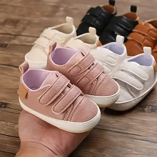 Clowora Baby Boys Girls Shoes Non-Slip Rubber Sole Sneakers Infant First Walking Toddler Crib Shoes Newborn Loafers Flats. - 3