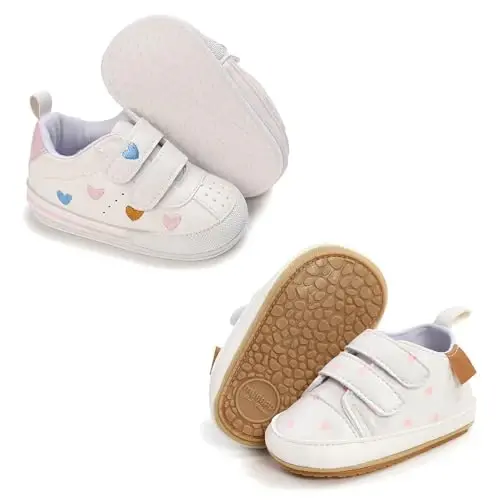 Clowora Baby Boys Girls Shoes Non-Slip Rubber Sole Sneakers Infant First Walking Toddler Crib Shoes Newborn Loafers Flats. 
