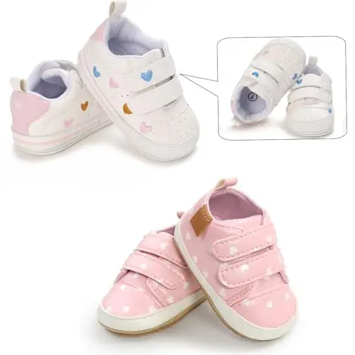 Clowora Baby Boys Girls Shoes Non-Slip Rubber Sole Sneakers Infant First Walking Toddler Crib Shoes Newborn Loafers Flats. - 4