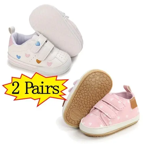 Clowora Baby Boys Girls Shoes Non-Slip Rubber Sole Sneakers Infant First Walking Toddler Crib Shoes Newborn Loafers Flats. - 5
