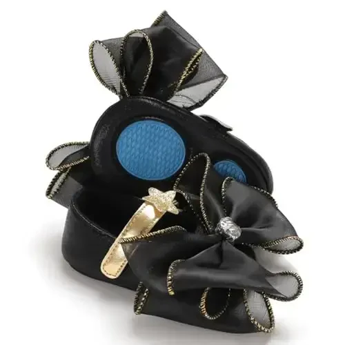 Clowora Infant Toddler Baby Girl Dress Shoes Mary Jane First Walking PU Leather Princess Wedding Rubber Sole Non-Slip with Bowknot Floral Flats 