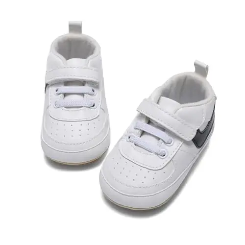 Clowora Unsex Baby Shoes Boys Girls Infant Sneakers Non-Slip Soft Rubber Sole Toddler Crib First Walker Lightweight Shoes 