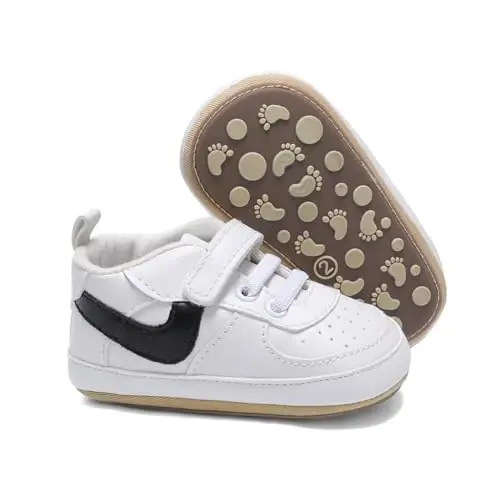 Clowora Unisex Bebek Ayakkabıları Erkek Kız Bebek Sneaker Kaymaz Yumuşak Kauçuk Tabanlı Yeni Yürümeye Başlayan Çocuk Beşik İlk Yürüyüş Hafif Ayakkabılar - 2