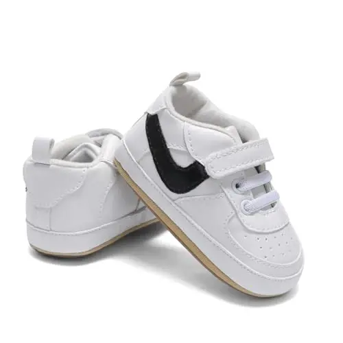 Clowora Unisex Bebek Ayakkabıları Erkek Kız Bebek Sneaker Kaymaz Yumuşak Kauçuk Tabanlı Yeni Yürümeye Başlayan Çocuk Beşik İlk Yürüyüş Hafif Ayakkabılar - 4