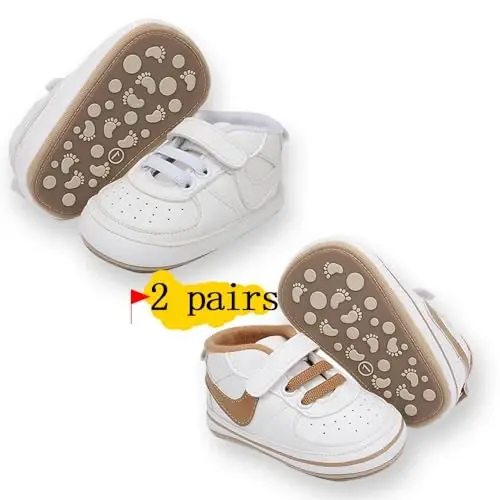 Clowora Unisex Bebek Ayakkabıları Erkek Kız Bebek Sneaker Kaymaz Yumuşak Kauçuk Tabanlı Yürüyor Beşik İlk Yürüyüşe Hafif Ayakkabılar - 3
