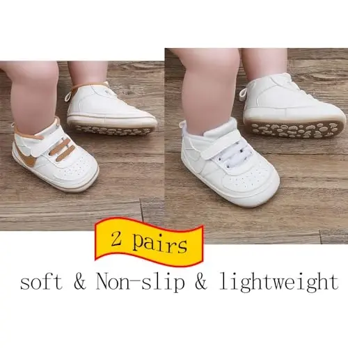 Clowora Unisex Bebek Ayakkabıları Erkek Kız Bebek Sneaker Kaymaz Yumuşak Kauçuk Tabanlı Yürüyor Beşik İlk Yürüyüşe Hafif Ayakkabılar - 4