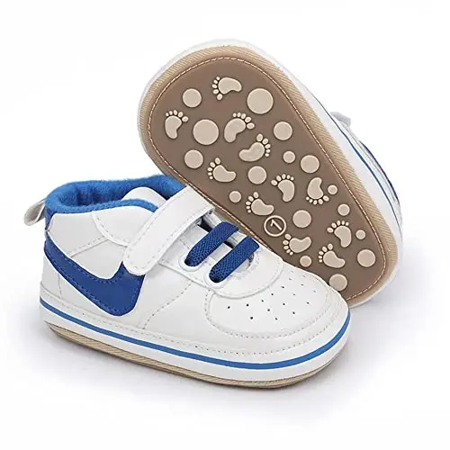 Clowora Unsex Baby Shoes Boys Girls Infant Sneakers Non-Slip Soft Rubber Sole Toddler Crib First Walker Lightweight Shoes - 1