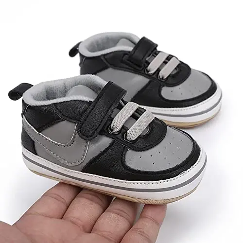 Clowora Unsex Baby Shoes Boys Girls Infant Sneakers Non-Slip Soft Rubber Sole Toddler Crib First Walker Lightweight Shoes - 2