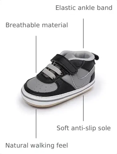 Clowora Unsex Baby Shoes Boys Girls Infant Sneakers Non-Slip Soft Rubber Sole Toddler Crib First Walker Lightweight Shoes 