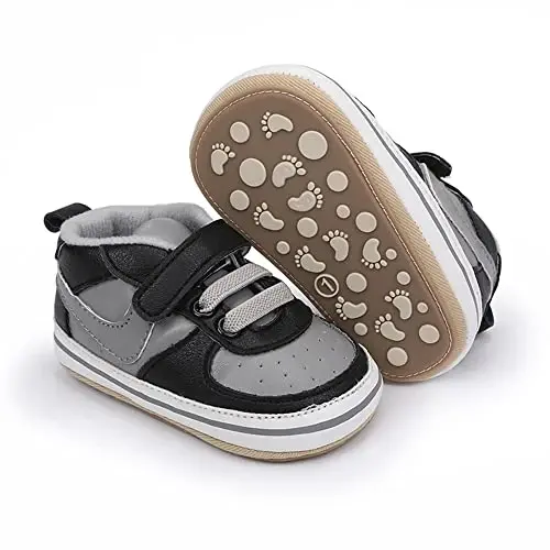 Clowora Unsex Baby Shoes Boys Girls Infant Sneakers Non-Slip Soft Rubber Sole Toddler Crib First Walker Lightweight Shoes 