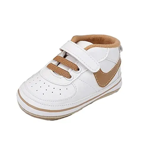 Clowora Unsex Baby Shoes Boys Girls Infant Sneakers Non-Slip Soft Rubber Sole Toddler Crib First Walker Lightweight Shoes - 6