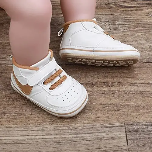 Clowora Unsex Baby Shoes Boys Girls Infant Sneakers Non-Slip Soft Rubber Sole Toddler Crib First Walker Lightweight Shoes - 2