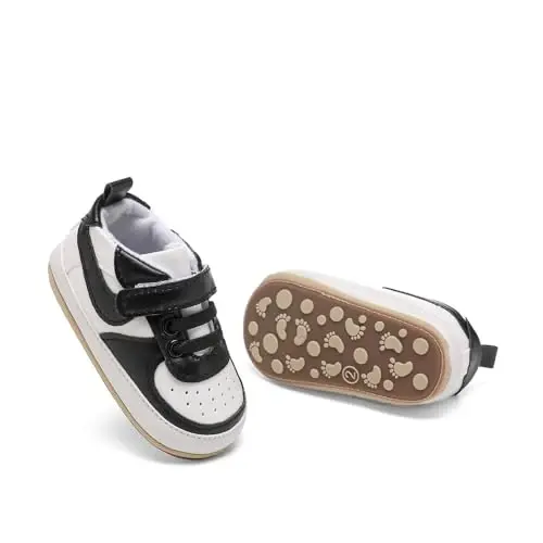 Clowora Unsex Baby Shoes Boys Girls Infant Sneakers Non-Slip Soft Rubber Sole Toddler Crib First Walker Lightweight Shoes - 4