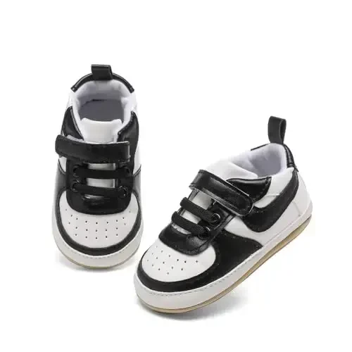 Clowora Unsex Baby Shoes Boys Girls Infant Sneakers Non-Slip Soft Rubber Sole Toddler Crib First Walker Lightweight Shoes - 3