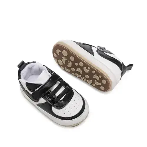Clowora Unsex Baby Shoes Boys Girls Infant Sneakers Non-Slip Soft Rubber Sole Toddler Crib First Walker Lightweight Shoes - 5