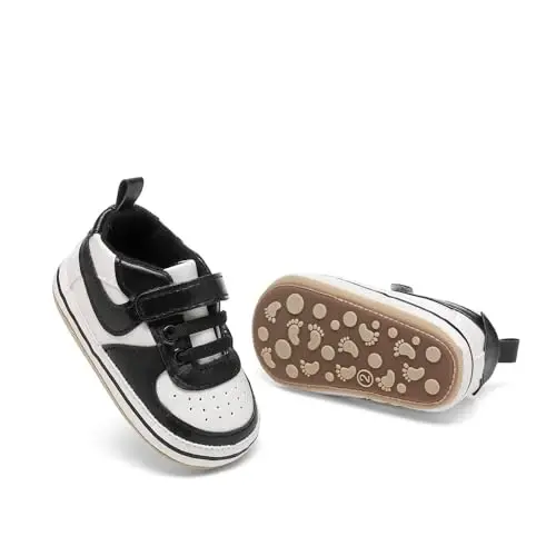 Clowora Unsex Baby Shoes Boys Girls Infant Sneakers Non-Slip Soft Rubber Sole Toddler Crib First Walker Lightweight Shoes - 3