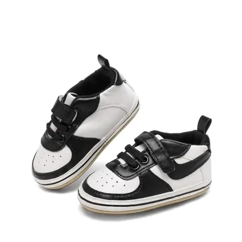 Clowora Unsex Baby Shoes Boys Girls Infant Sneakers Non-Slip Soft Rubber Sole Toddler Crib First Walker Lightweight Shoes - 5