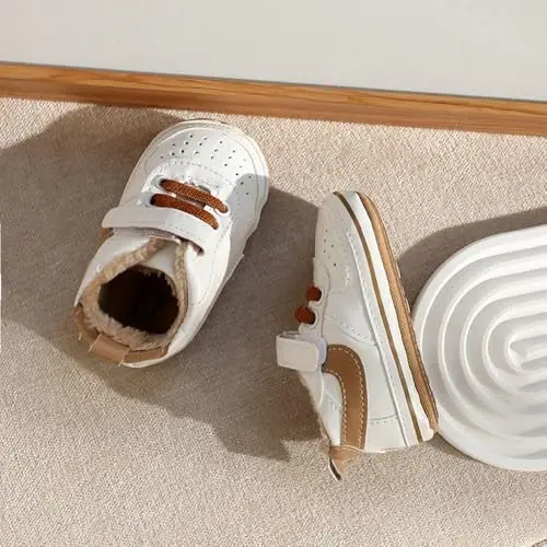 Clowora Unsex Baby Shoes Boys Girls Infant Sneakers Non-Slip Soft Rubber Sole Toddler Crib First Walker Lightweight Shoes - 4