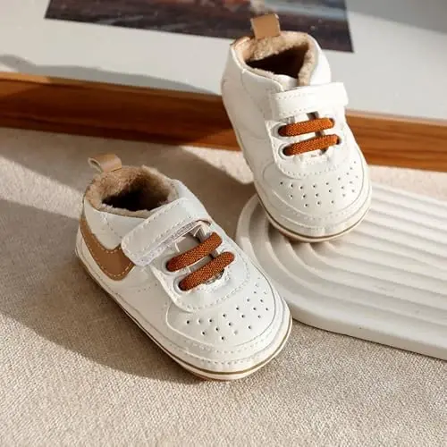 Clowora Unsex Baby Shoes Boys Girls Infant Sneakers Non-Slip Soft Rubber Sole Toddler Crib First Walker Lightweight Shoes - 5