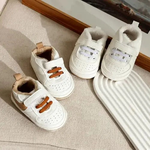 Clowora Unsex Baby Shoes Boys Girls Infant Sneakers Non-Slip Soft Rubber Sole Toddler Crib First Walker Lightweight Shoes - 2