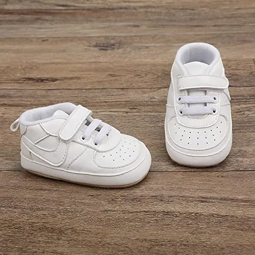 Clowora Unsex Baby Shoes Boys Girls Infant Sneakers Non-Slip Soft Rubber Sole Toddler Crib First Walker Lightweight Shoes - 3