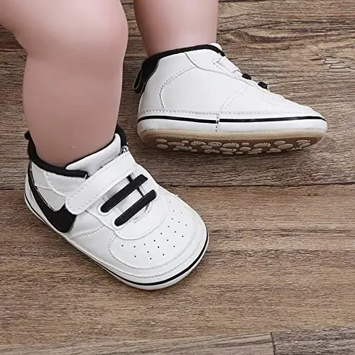 Clowora Unsex Baby Shoes Boys Girls Infant Sneakers Non-Slip Soft Rubber Sole Toddler Crib First Walker Lightweight Shoes - 5