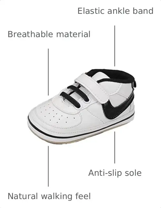 Clowora Unsex Baby Shoes Boys Girls Infant Sneakers Non-Slip Soft Rubber Sole Toddler Crib First Walker Lightweight Shoes - CLOWORA