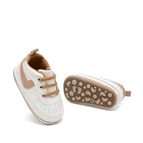 Clowora Unsex Baby Shoes Boys Girls Infant Sneakers Non-Slip Soft Rubber Sole Toddler Crib First Walker Lightweight Shoes - 3