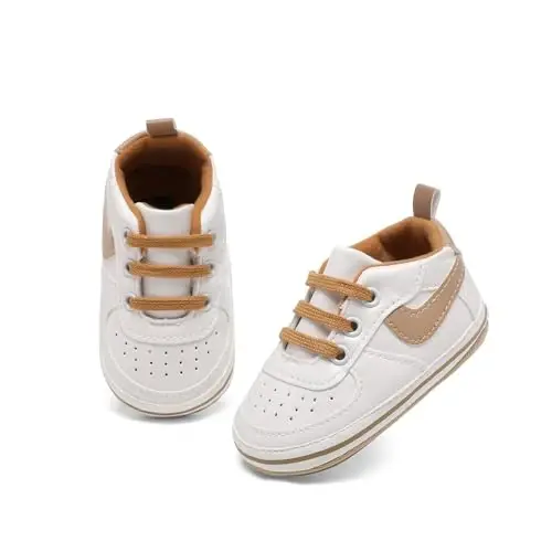 Clowora Unsex Baby Shoes Boys Girls Infant Sneakers Non-Slip Soft Rubber Sole Toddler Crib First Walker Lightweight Shoes - 5
