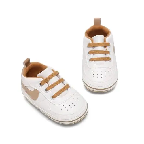 Clowora Unsex Baby Shoes Boys Girls Infant Sneakers Non-Slip Soft Rubber Sole Toddler Crib First Walker Lightweight Shoes - 6