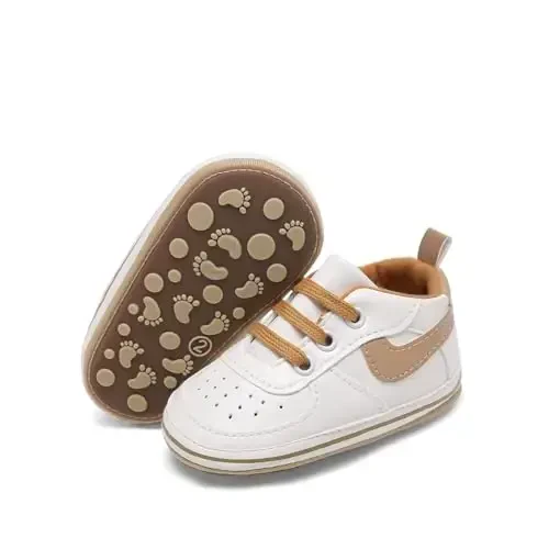 Clowora Unsex Baby Shoes Boys Girls Infant Sneakers Non-Slip Soft Rubber Sole Toddler Crib First Walker Lightweight Shoes - 1